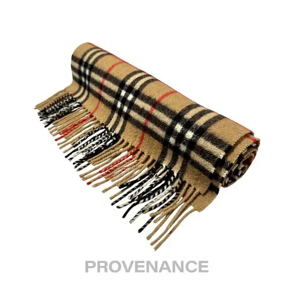 🔴 Vintage Burberrys Scarf Nova Check 100% Cashmere Camel - Picture 6 of 6